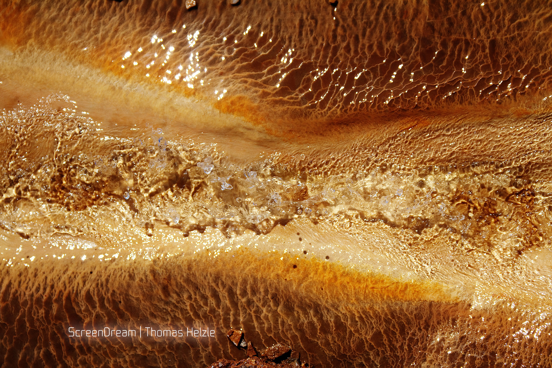 Geysir Outflow In the outflow of the Geysir in Iceland the minerals create beautiful patterns.